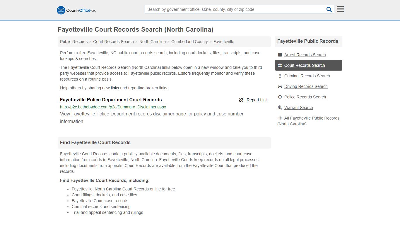 Court Records Search - Fayetteville, NC (Adoptions, Criminal, Child ...